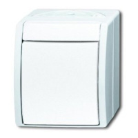 Переключатель 1-клавишный накладной IP44 ABB Ocean Альпийский белый