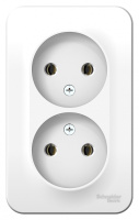 Розетка двойная без заземления без шторок накладного монтажа 16A 250В Systeme Electric Blanca Белый