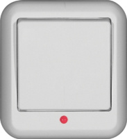 Выключатель 1-клавишный с индикацией 6A монтаж. плата накладной в сборе (DIY) Wessen Прима Белый
