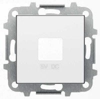 Накладка зарядного устройства 2хUSB ABB NIE Sky Альпийский белый 8585 BL