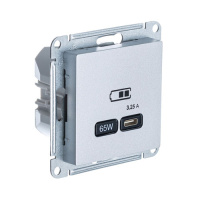 Розетка USB тип-C 65W высокоскор.заряд. QC PD механизм Schneider Electric AtlasDesign Алюминий