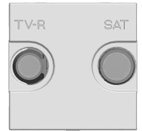 Накладка TV-FM-SAT розетки 2 мод ABB NIE Zenit Серебряный N2250.1 PL