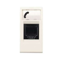 Розетка телефонная RJ12 6 контактов 1 мод ABB NIE Zenit Белый N2117.6 BL