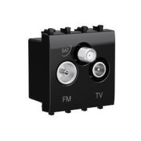 Розетка TV-FM-SAT модульная, "Avanti", "Черный квадрат", 2 модуля DKC