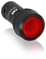 Кнопка с подсветкой CP1-12R-01 красная 110-130В AC/DC с плоской клавишей без фиксации 1НЗ ABB