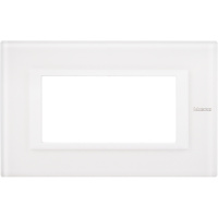 Рамка прямоугольная итальянский стандарт ITA 4 мод Bticino Axolute Белое стекло 