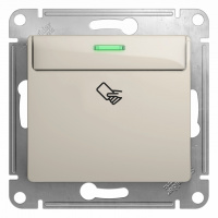 Выключатель карточный (схема 6) 10AX механизм Systeme Electric Glossa Молочный