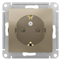 Розетка с заземлением со шторками 16A механизм Schneider Electric AtlasDesign Шампань
