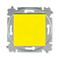 Выключатель одноклавишный двухполюсный жёлтый / дымчатый чёрный ABB Levit