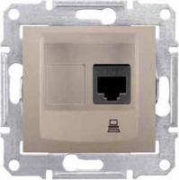 Розетка компьютерная 1-ая RJ45 кат.5e UTP неэкранированная Schneider Electric Sedna Титан