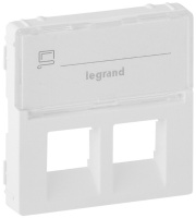 Накладка розетки телефонной/комп 2-ой RJ11/RJ45 с полем для надписи Legrand Valena Life Белый