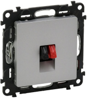 Розетка акустическая 1-ая безвинт.зажим Legrand Valena Life Алюминий