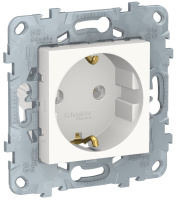 Розетка с заземлением без шторок винтовой зажим 16A 250В Schneider Electric Unica New Белый