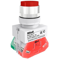 Выключатель кнопочный с фиксацией ABFP 22мм 220В красный DEKraft ВK-22