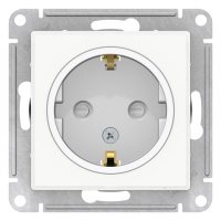 Розетка с заземлением со шторками 16A механизм Schneider Electric AtlasDesign Белый под декоративную вставку
