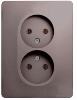 Розетка двойная без заземления 16A 250В в сборе Systeme Electric Glossa Платина