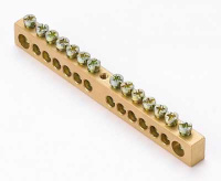 Шина нулевая 14 групп/крепеж по центру, сеч. 8x1 DEKraft