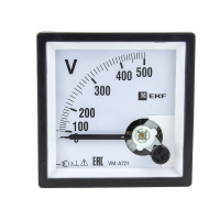 Вольтметр аналоговый на панель 72х72 квадратный вырез 300В прямое подкл. EKF PROxima VM-A721