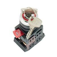 Переключатель черный c замком возвратный NO+NC EKF PROxima АKS-22