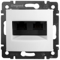Розетка информационная 2-ая RJ45 кат.5e UTP на захватах Legrand Valena Белый