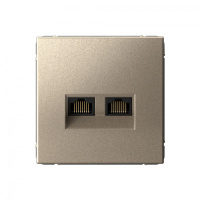 ARTGALLERY РОЗЕТКА двойная компьютерная RJ45+RJ45, кат.6А, механизм, ШАМПАНЬ