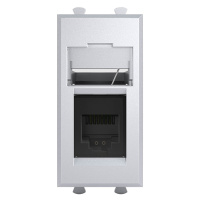 Телефонная розетка RJ-12 модульная, "Avanti", " Закаленная сталь", 1модуль DKC