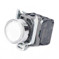 Systeme Electric Кнопка SB4 с подсвет в сборе модуль 22мм белая металл 230-240ВAC 1НО+1НЗ