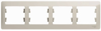 Рамка 4-постовая горизонтальная Systeme Electric Glossa Молочный