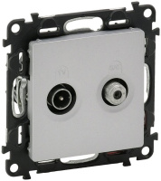 Розетка TV-SAT "звезда" 2-кабельная Legrand Valena Life Алюминий