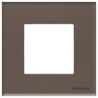 Рамка 1-постовая 2 мод ABB NIE Zenit Кофейное стекло N2271 CC