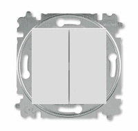 Переключатель и кнопка с перекидным контактом серый / белый ABB Levit