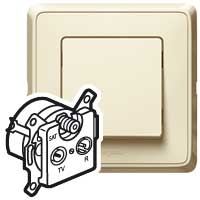 Розетка TV-FM-SAT "звезда" Legrand Cariva Слоновая кость