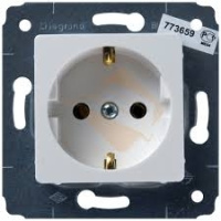 Розетка с заземлением Legrand Cariva Белый