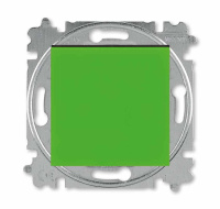 Переключатель кнопочный одноклавишный зелёный / дымчатый чёрный ABB Levit