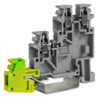 Клеммный зажим. Двухуровневый. Пружинный. 2,5 кв.мм. Оба уровня разомкнуты. Для установки электронных компонентов. Тип HMD.2N/X/GR. DKC