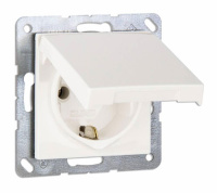 Розетка SCHUKO с крышкой Jung Eco Profi Слоновая кость