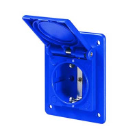 Розетка панельная, IP54, с увеличенным фланцем 70x87 DKC