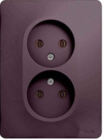 Розетка двойная без заземления 16A 250В в сборе Systeme Electric Glossa Сиреневый туман