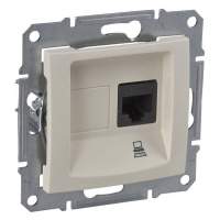 Розетка компьютерная 1-ая RJ45 кат.5e UTP неэкранированная Schneider Electric Sedna Бежевый
