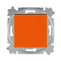 Выключатель кнопочный одноклавишный оранжевый / дымчатый чёрный ABB Levit
