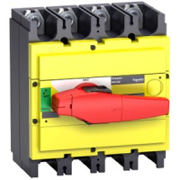 Выключатель-разъединитель, монтаж на плате 4P / с красной рукояткой Schneder Electrc nterpact NS630