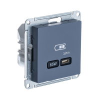 Розетка USB тип-C 65W высокоскор.заряд. QC PD механизм Schneider Electric AtlasDesign Грифель