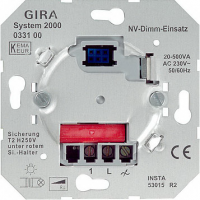 Механизм Светорегулятор нажимной для л/н г/л 20-500 Вт Gira System 2004