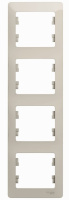 Рамка 4-постовая вертикальная Systeme Electric Glossa Молочный
