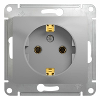 Розетка с заземлением Systeme Electric Glossa Алюминий
