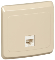 Розетка компьютерная 1-ая RJ45 кат.5e скрытой установки IP20 SE Этюд Кремовый