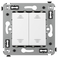 Выключатель двухклавишный в стену, "Avanti", "Белое облако" DKC