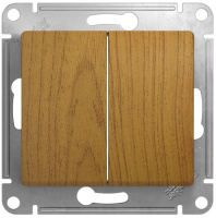 Выключатель 2-клавишный 10A (схема 5) Systeme Electric Glossa Дуб
