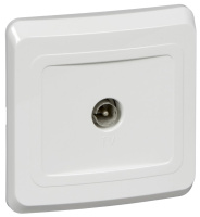 Розетка TV единственная скрытой установки IP20 SE Этюд Белый