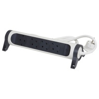 Удлинитель с заземлением 4 розетки с кабелем 1,5 м., с кнопкой включения и поворотным основанием  Legrand Белый/Черный